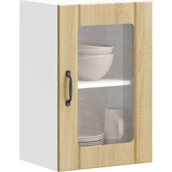 vidaXL Кухненски стенен шкаф със стъклена врата Lucca дъб сонома (853770)