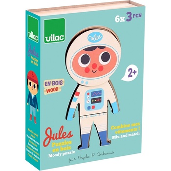 Vilac Дървен пъзел Vilac - Облечи момче по дизайн на Ingela P. Arrhenius (7625)