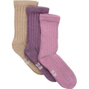 Minymo Детски спортни чорапи Minymo Kid's Wool Socks Rib 3-Pack Sports socks - Orchid Haze - размер 15-18 (EU) (207-0521-0211)