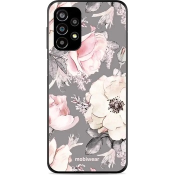 Pouzdro Mobiwear Glossy Samsung Galaxy A23 / A23 5G - G034G - Květy na šedém pozadí