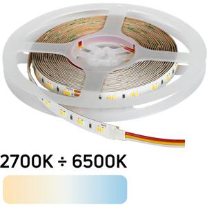 UltraLux LED ЛЕНТА ULTRALUX 24V 18W/м 1900Lm CCT 2700K-6500K 120LED IP20 5м (PN28120CCT)