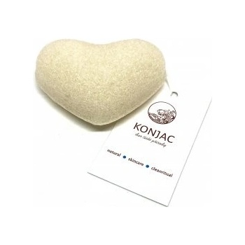 Konjac Konjak houbička na obličej čistý konjak bílé srdce
