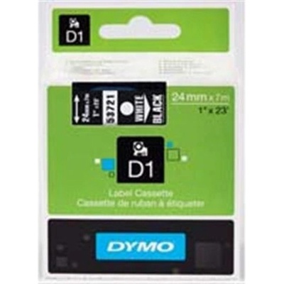Páska do tiskárny štítků DYMO, 53721, S0721010, 24mm, 7m, bílý tisk/černý podklad, D1, O 53721