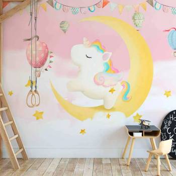 Image 1 of Art gift Фототапет за детска стая - Бебе еднорог