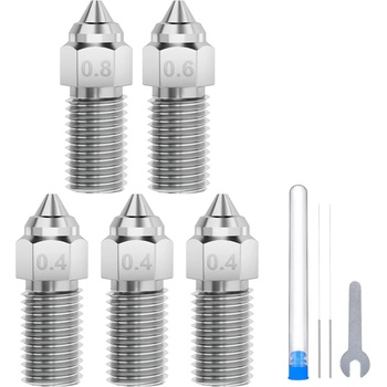 Elegoo Комплект дюзи от закалена стомана за Neptune 4/Pro - комплект от 5 - 1 компл (50.204.0058)