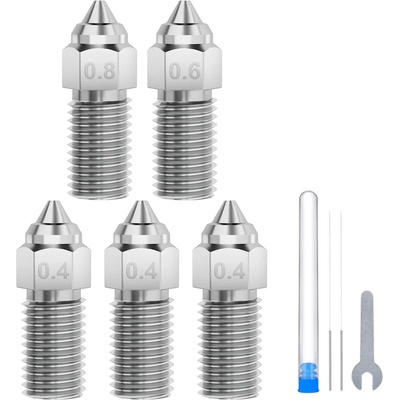 Elegoo Комплект дюзи от закалена стомана за Neptune 4/Pro - комплект от 5 - 1 компл (50.204.0058)