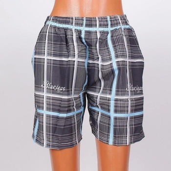 Image 1 of Мъжки шорти в графит с кариран десен в сиво и синьо