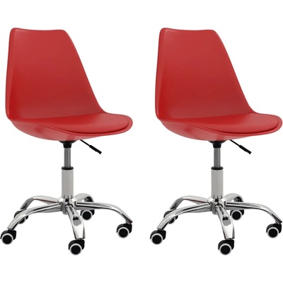 vidaXL Трапезни столове, 2 бр, червени, изкуствена кожа (338304)