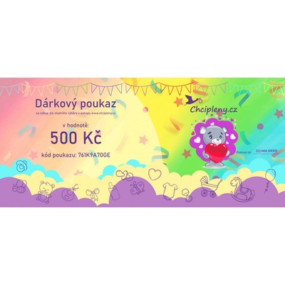 Dárkový poukaz v hodnotě 500 Kč Druh: Barevný