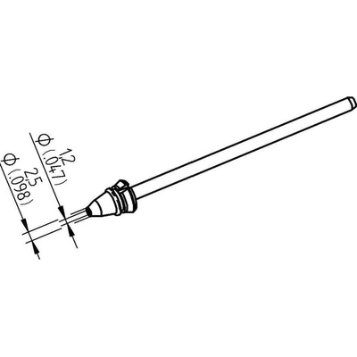 Ersa 0742ED1225H/SB odspájkovací hrot kónický Veľkosť hrotov 2.5 mm Dĺžka hrotov 79.25 mm Obsah 1 ks