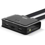 Lindy KVM ключ с 2 HDMI 4K60 порта, USB тип C, USB 2.0 и аудио кабел, Lindy 42347 (42347)