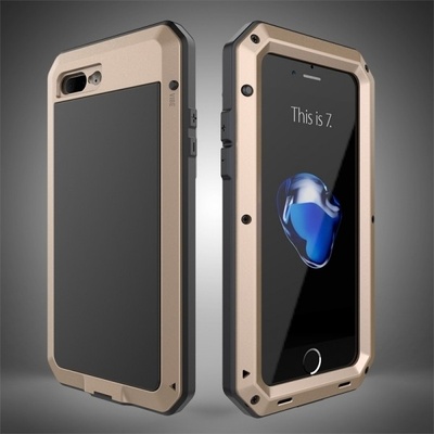 SES EXTRÉMNE odolné hliníkovo-silikónové Apple iPhone 8 Plus - zlaté