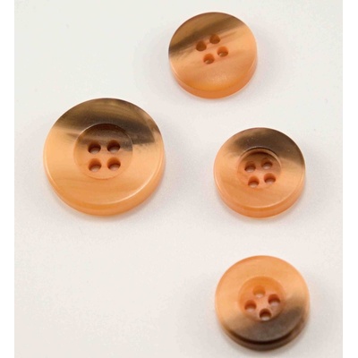 Dierkový gombík - béžovo ružový melír - priemer 1,5 cm