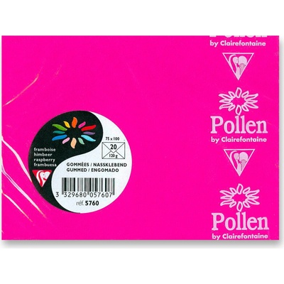 Clairefontaine 75 x 100 mm - barevná obálka - 20 ks, růžová