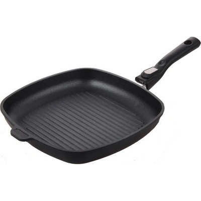 Harecker Excelent Grilovací pánev titanová 28 x 28 x 5 cm odnímatelná rukojeť i na Indukce