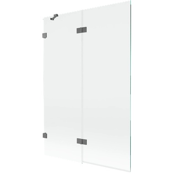 Mexen Lunar двукрилен параван за вана ляв 120 x 150 см, прозрачен, gun metal - 897-120-100-95-00-L (897-120-100-95-00-L)