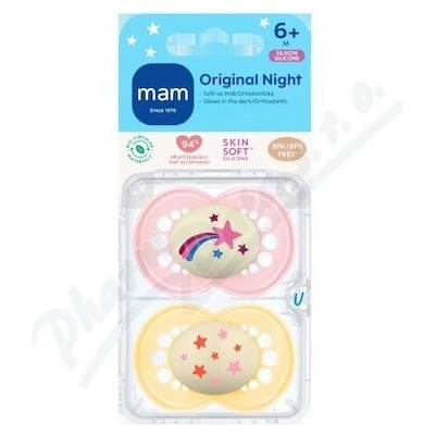 Mam Original Night cumlík Yellow/ Pink 2 ks