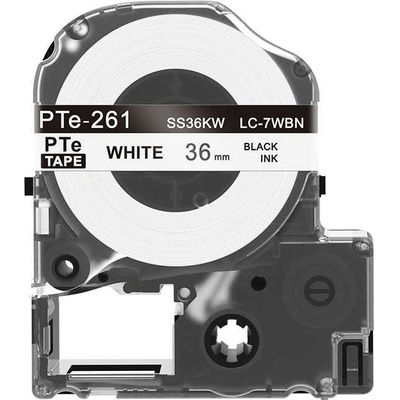 Epson LC-7WBN, SS36KW, 36mm x 8m, černý tisk / bílý podklad, kompatibilní páska