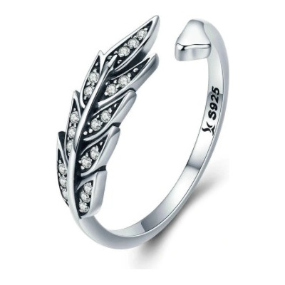 P&J Jewellery Stříbrný prsten Třpytivý lístek SRUNI5