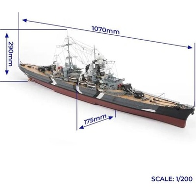 Occre Prinz Eugen боен кораб 1: 200 комплект