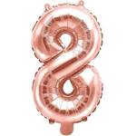 Party Deco Фолиев Балон Цифра, Розово Злато, 35см - 8 (fb10m-8-019r)