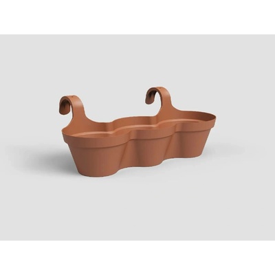 Artevasi Květináč CAPRI balkonový trojitý 54cm plast hnědá terracotta