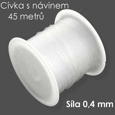 Čirý nylonový vlasec, nepružný, 0,4mm (40m)