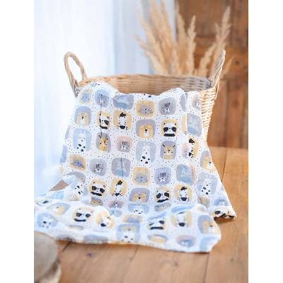 Bobánek Bambusová zavinovacia 120 x 110 cm Zvířátka ze zoo