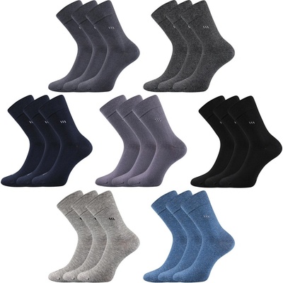 Lonka Společenské ponožky DIPOOL balení 3 stejné páry černá