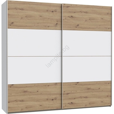 Forte Гардероб KARO 220x210 см бял/дъб artisan (FR0090)