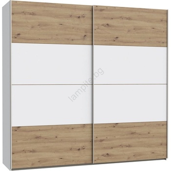 Forte Гардероб KARO 220x210 см бял/дъб artisan (FR0090)