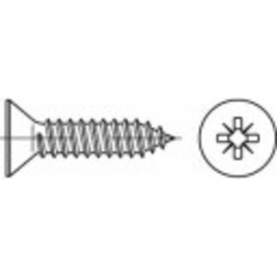 TOOLCRAFT 147703 zapustené skrutky so zápustnou hlavou 3.5 mm 22 mm krížová dražka Pozidriv ocel glavanizované zinkom 10