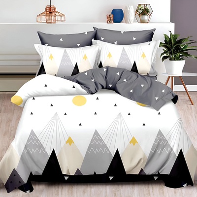 EmonaMall Двулицево спално бельо с ластик EmonaMall, 6 части - Модел S18534 (S18534-66666e)