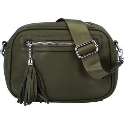 Trendy dámská koženková crossbody kabelka Herbiana zelená