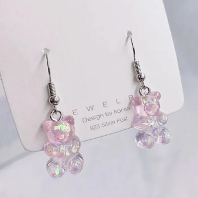 Oliwia Jewelry náušnice Medvídek starorůžová perleť EA213