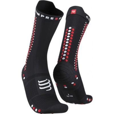 Compressport Cyklistické ponožky klasické PRO RACING V4.0 BIKE čierna/červená