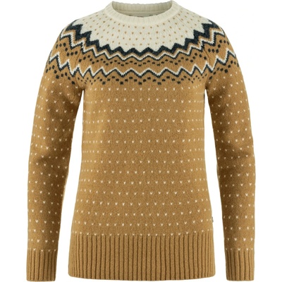 Fjällräven Дамски вълнен пуловер Fjällräven Women's Övik Knit Sweater Wool jumper - Buckwheat Brown / Chalk White - размер XL (105-0652-1416)