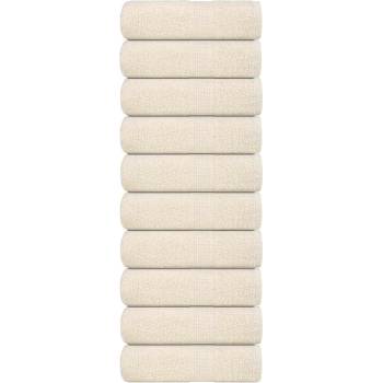 vidaXL Кърпи за гости FROGN 10 бр. кремави 30x50 см 360 г/м2 (136997)