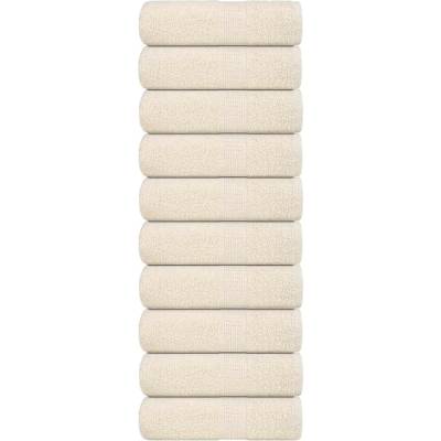 vidaXL Кърпи за гости FROGN 10 бр. кремави 30x50 см 360 г/м2 (136997)