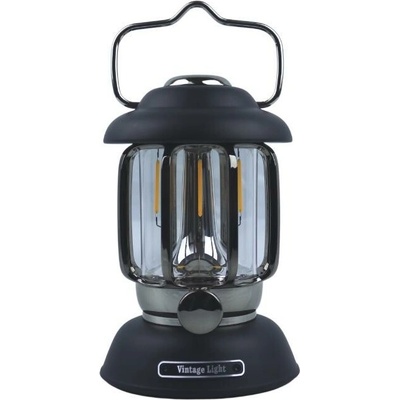 Teslá LED Retro dekoratívny lampáš 5 W, 370 lm, 2 × 2200 mAh, IP44, čierna