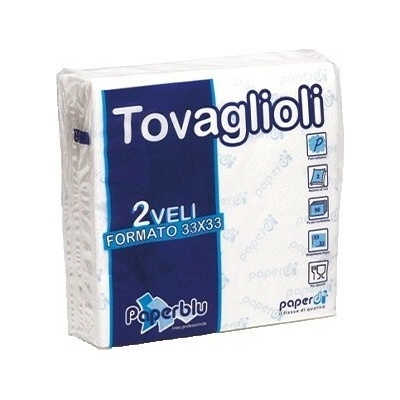TOVAGLIOLI servítky 2V biele 50ks 33x33cm