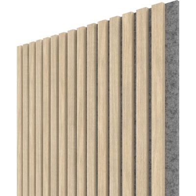 Wall Concept akustický panel Dub sivý, sivý filc + MDF, 2750 x 604 x 21 mm 1,66m²