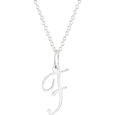 Gemmax Řetízek s písmenem „F“ bílé zlato GUSWN-42831-25841