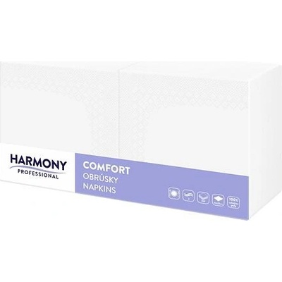 Harmony Professional ubrousky bílé obědové 33x33cm 2V celulóza 1 balení = 250ks