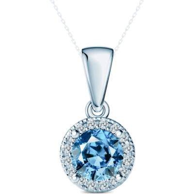 SAVICKI Висулка This is Love: бяло злато, син лабораторен диамант, лабораторни диаманти