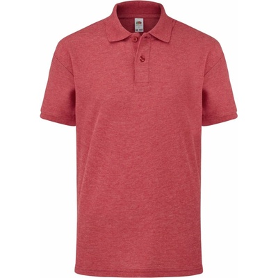 Fruit of the Loom polokošile piqué polo červený melír