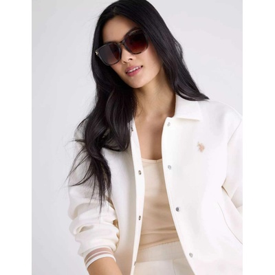 U.S. Polo Assn Bomber Label Collar bílá