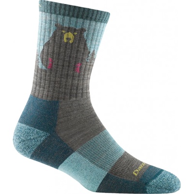 Darn Tough Micro Crew Lightweight with cushion bear town aqua