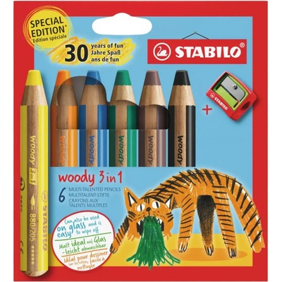 STABILO woody 3 in 1 6 ks s ořezávátkem