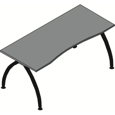 Мебел Ленд Бюро ml плот с извивка по средата и метални крака